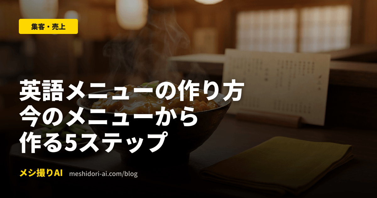 英語メニューの作り方｜今のメニューから作る手順と書き方例
